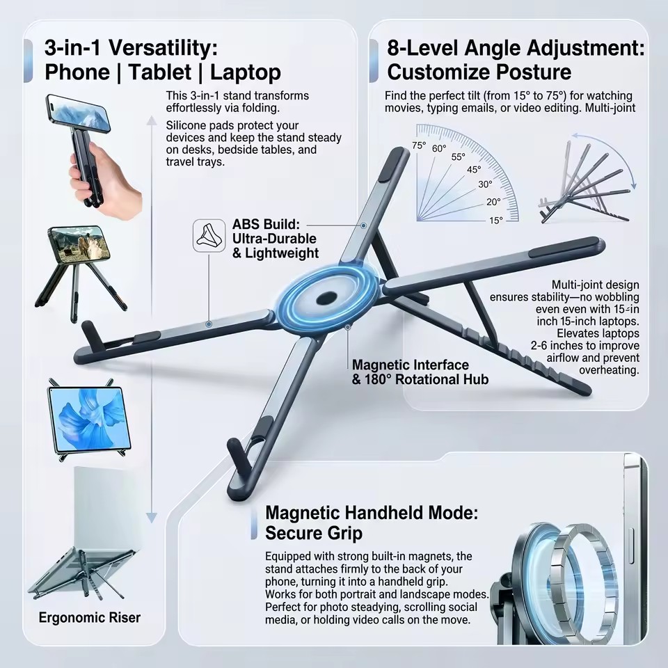 Laptop Accessories For Office - Support de téléphone magnétique portable et