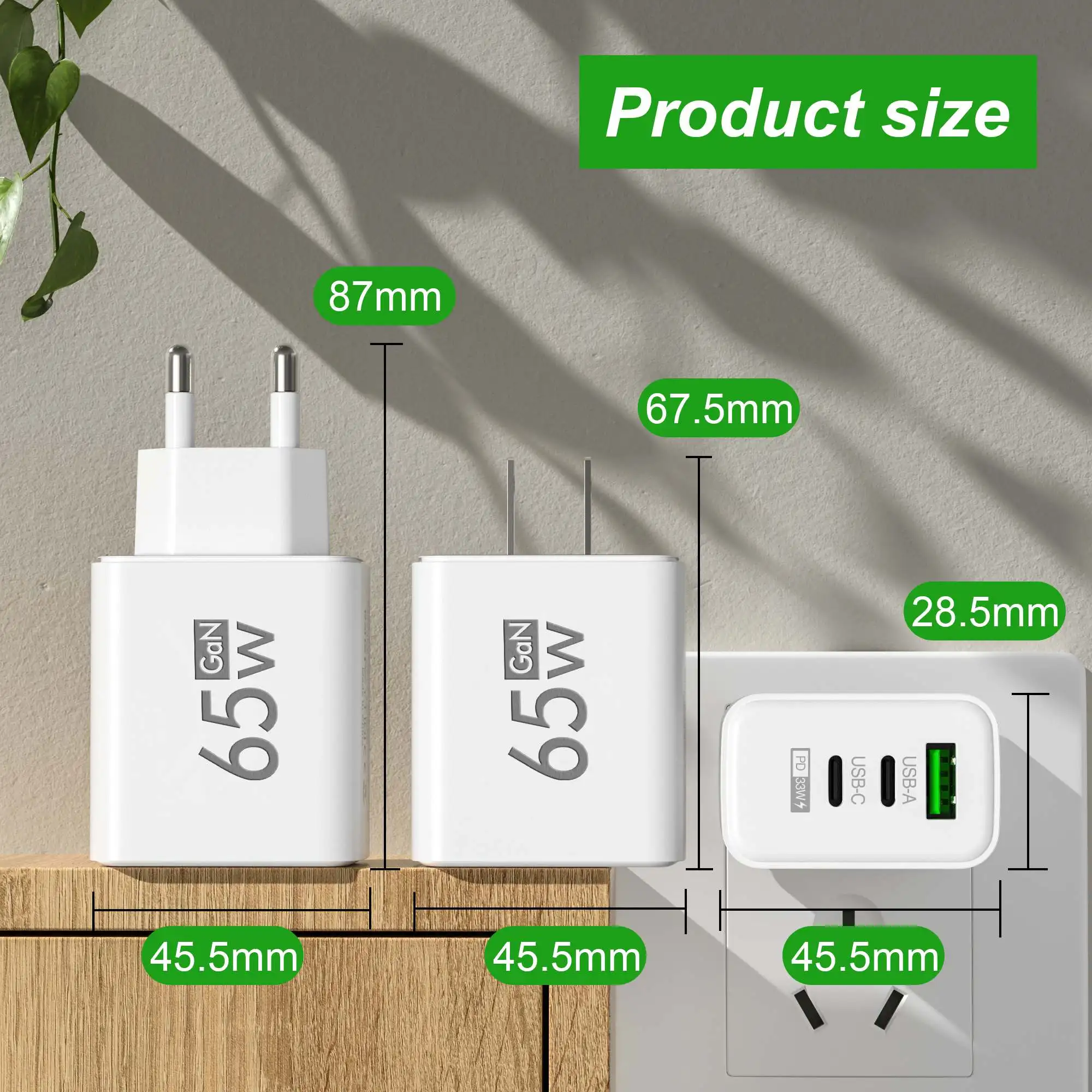 Laptop Accessories Macbook - Chargeur mural pliable 65W GaN à