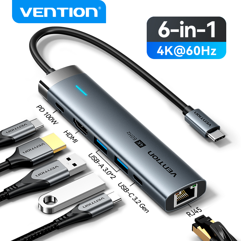 Laptop Accessories Macbook - Vention-Adaptateur USB Type-C vers HDMI, 4K,
