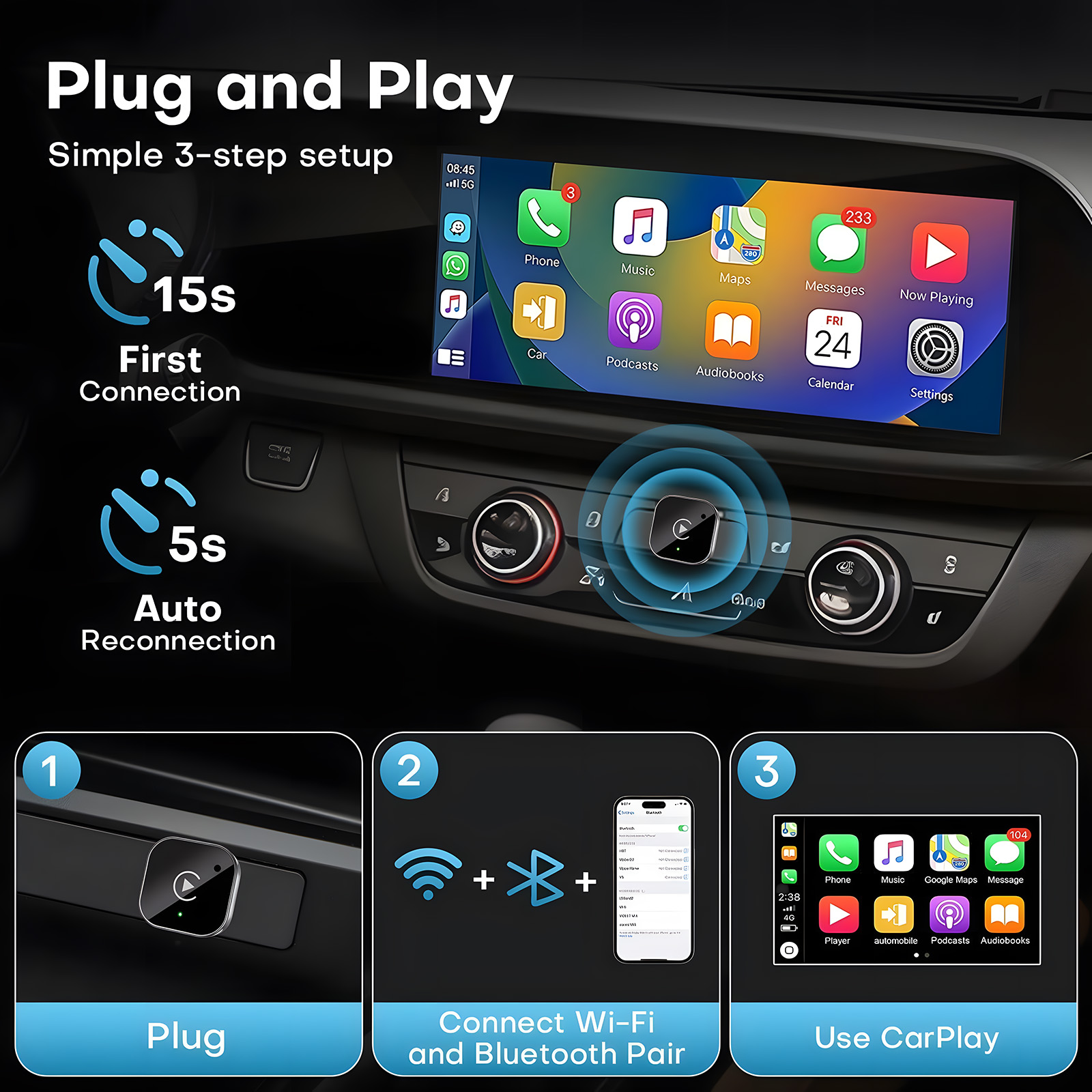 Adaptateur USB C sans fil CarP - Usb C Power Adapter avis et prix