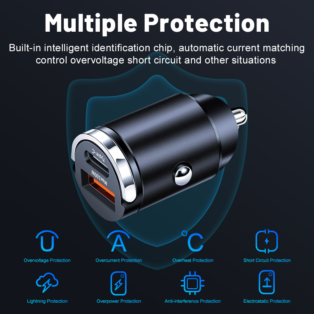 Mini chargeur de voiture rapid - Usb C Power Adapter avis et prix