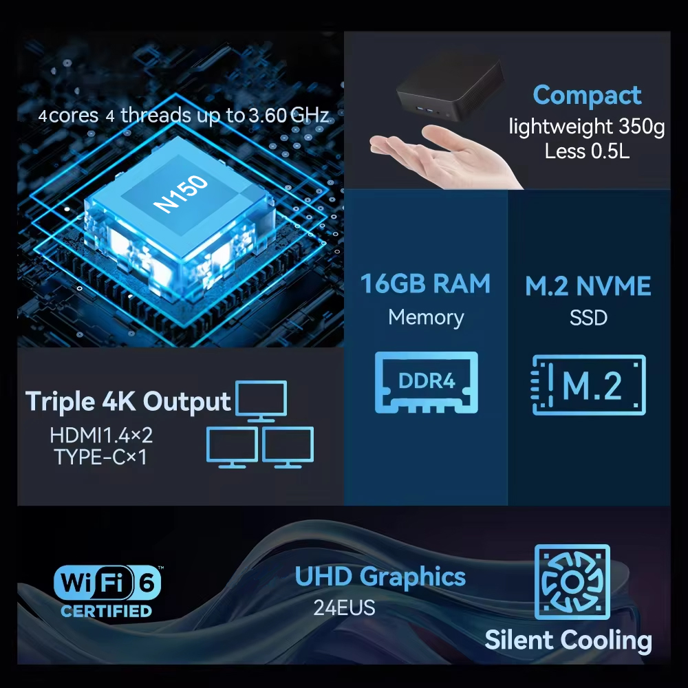 Mini PC portable Windows 11 In - Laptop Accessories Sleeve avis et prix