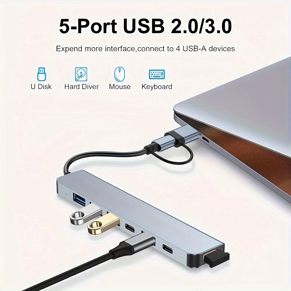 Hub USB3.0 2 en 1, 7 ports, ex - Laptop Accessories Macbook avis et prix