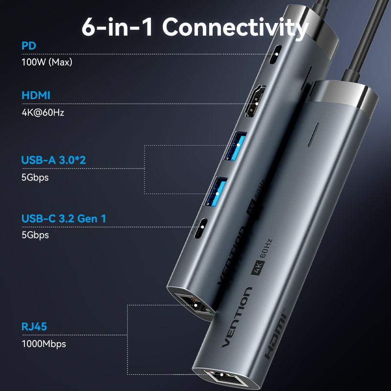 Vention-Adaptateur USB Type-C  - Laptop Accessories Macbook avis et prix